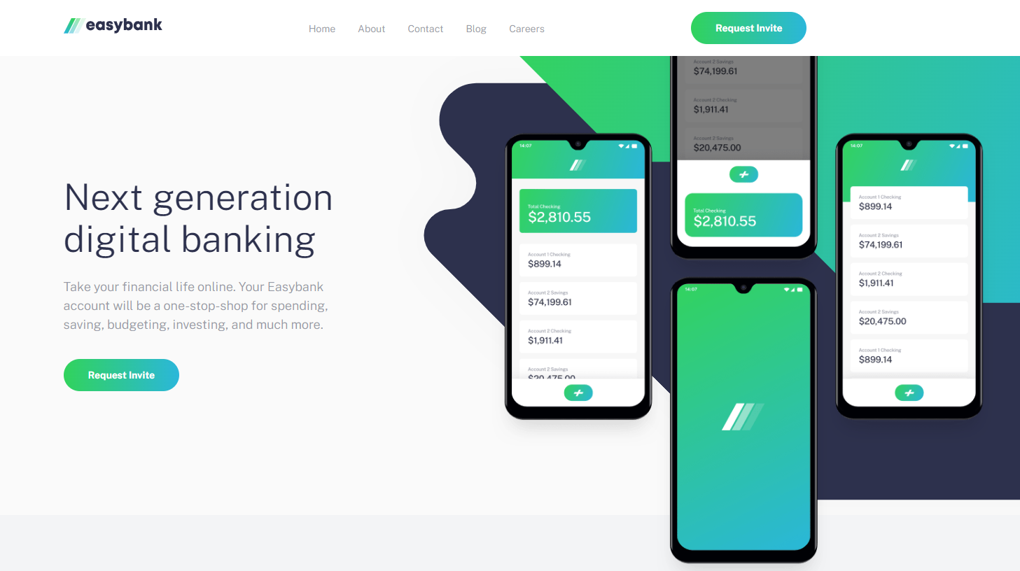 Link to EasyBank Frontend Mentor Project Page